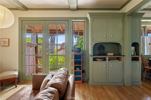 1521 5th St, Los Osos, CA 93402 - interior space with light wood-type flooring, french doors, and crown molding