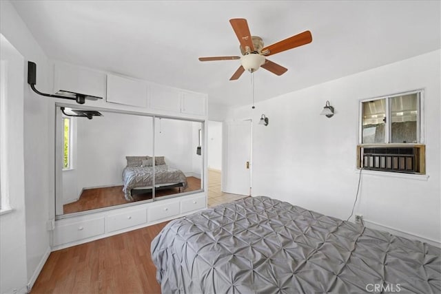 1745 College View Pl, Los Angeles, CA 90041 - bedroom featuring light wood-style floors and ceiling fan