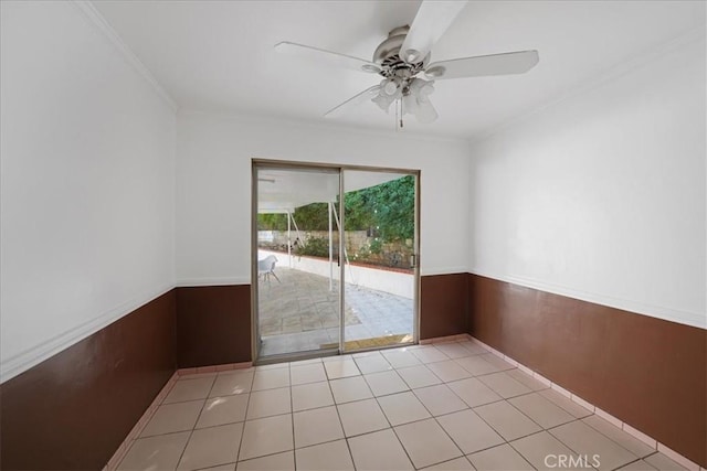1745 College View Pl, Los Angeles, CA 90041 - empty room featuring ceiling fan and crown molding
