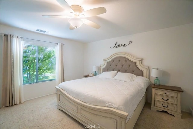 19078 Stoddard Way, Apple Valley, CA 92308 - bedroom featuring light carpet and ceiling fan