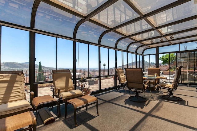 10323 Pine Grove St, Spring Valley, CA 91978 - sunroom / solarium featuring a mountain view and outdoor dining space