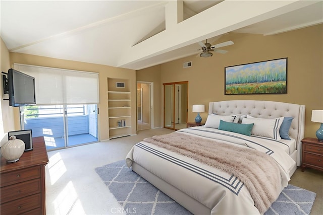 23169 Mulholland Dr Unit 3, Woodland Hills, CA 91364 - carpeted bedroom featuring access to outside and a ceiling fan