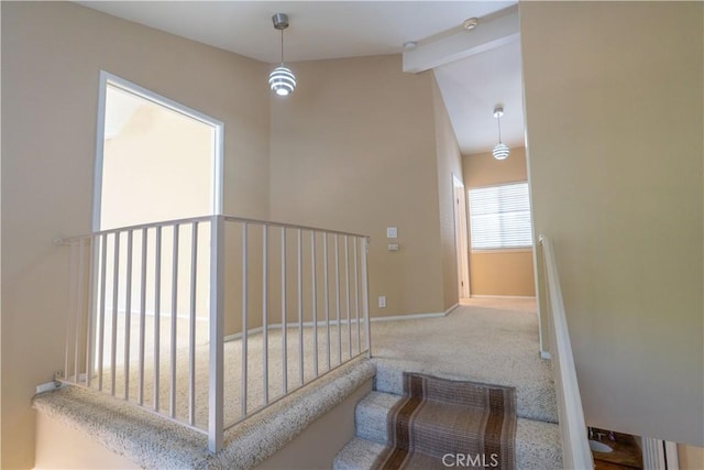 23169 Mulholland Dr Unit 3, Woodland Hills, CA 91364 - staircase featuring carpet flooring and baseboards