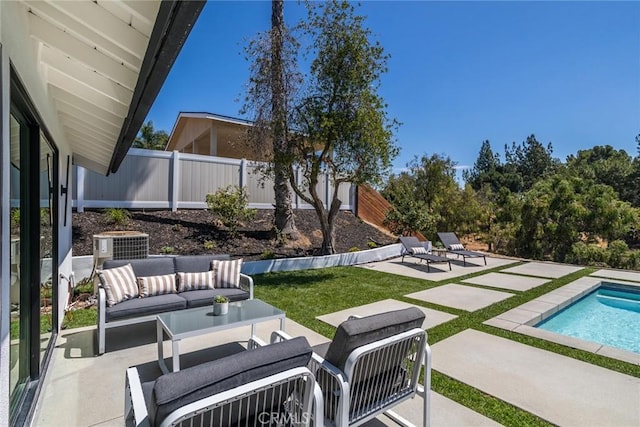 12350 Mclennan Ave, Granada Hills, CA 91344 - view of patio / terrace featuring an outdoor hangout area and an outdoor pool