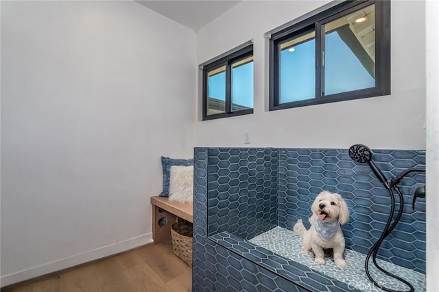 12350 Mclennan Ave, Granada Hills, CA 91344 - bathroom with wood finished floors and baseboards