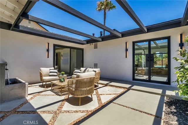 12350 Mclennan Ave, Granada Hills, CA 91344 - view of patio / terrace featuring french doors and outdoor lounge area