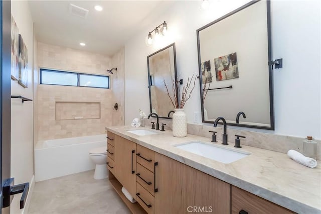 12350 Mclennan Ave, Granada Hills, CA 91344 - full bathroom featuring double vanity and  shower combination