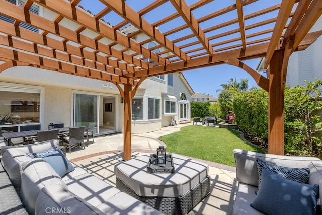 4330 E Cornwall Ave, Orange, CA 92867 - view of patio featuring an outdoor living space and a pergola