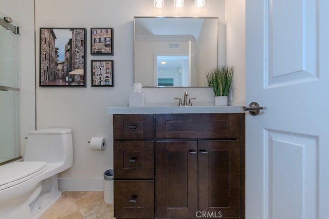 4330 E Cornwall Ave, Orange, CA 92867 - bathroom with vanity and a shower with door