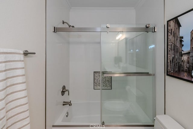 4330 E Cornwall Ave, Orange, CA 92867 - bathroom with crown molding and enclosed tub / shower combo