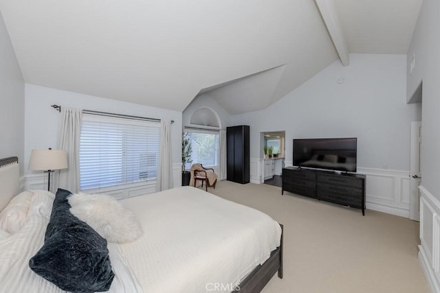 4330 E Cornwall Ave, Orange, CA 92867 - bedroom featuring light colored carpet, a wainscoted wall, and a decorative wall