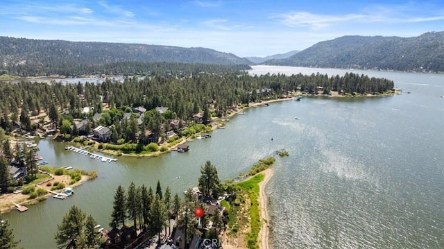 115 Lagunita Ln, Big Bear Lake, CA 92315 - bird's eye view of a water and mountain view and a heavily wooded area