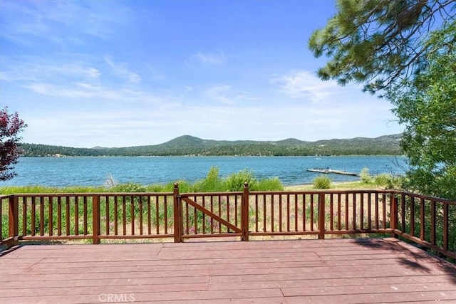 115 Lagunita Ln, Big Bear Lake, CA 92315 - wooden deck with a water view