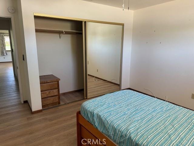 15163 Tournament Dr, Helendale, CA 92342 - bedroom featuring wood finished floors and a closet