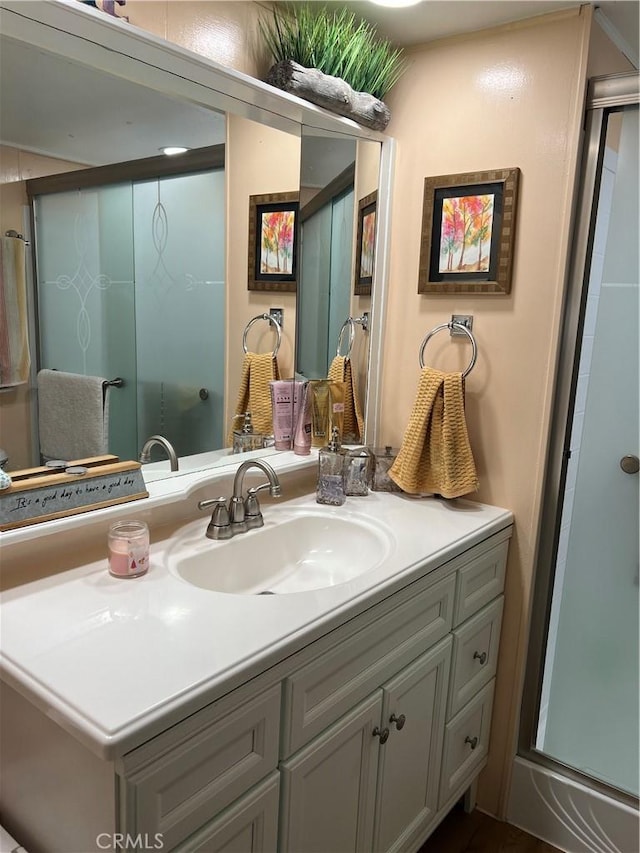 38150 Sumac Ln, Squaw Valley, CA 93675 - bathroom featuring vanity and a shower stall