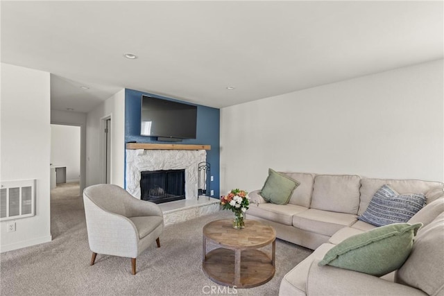 242 N 10th St Unit 242, Grover Beach, CA 93433 - carpeted living room with a premium fireplace and recessed lighting