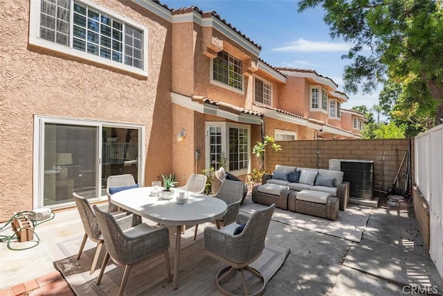 12152 Napoli Dr, Cerritos, CA 90703 - fenced backyard with a patio area, an outdoor hangout area, and outdoor dining area