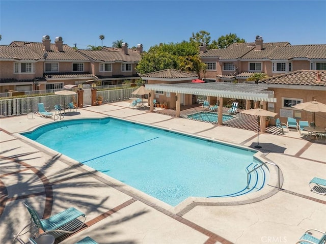 12152 Napoli Dr, Cerritos, CA 90703 - community pool featuring a residential view and a patio area