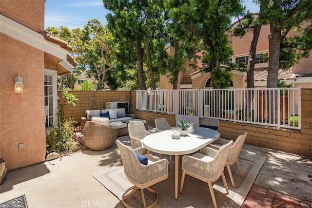 12152 Napoli Dr, Cerritos, CA 90703 - fenced backyard with a patio, outdoor lounge area, and outdoor dining area