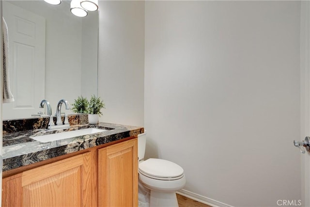 1740 Las Colinas Rd, Beaumont, CA 92223 - half bath with vanity and wood finished floors