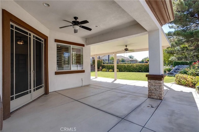 1740 Las Colinas Rd, Beaumont, CA 92223 - view of patio with ceiling fan