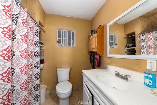 795 E 42nd Pl, Los Angeles, CA 90011 - bathroom with vanity, tile patterned flooring, and a shower with shower curtain