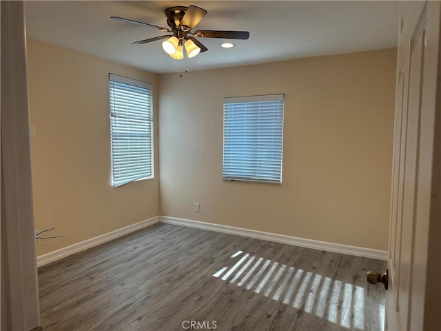 350 E 223rd St, Carson, CA 90745 - spare room with wood finished floors and a ceiling fan