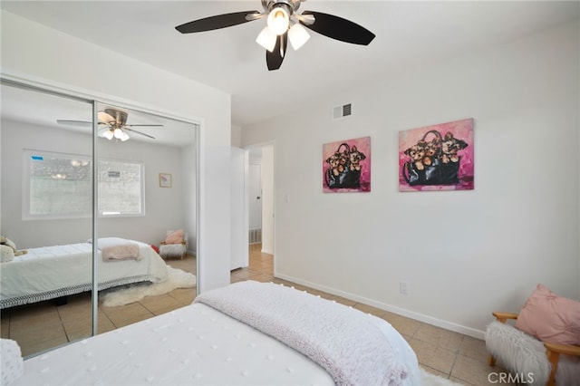 6152 Anthony Ave, Garden Grove, CA 92845 - tiled bedroom featuring a closet and ceiling fan