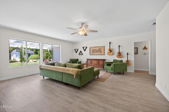 995 S La Luna Ave, Ojai, CA 93023 - living room with ceiling fan and baseboards
