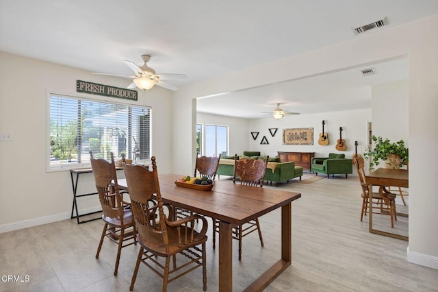 995 S La Luna Ave, Ojai, CA 93023 - dining area with a ceiling fan