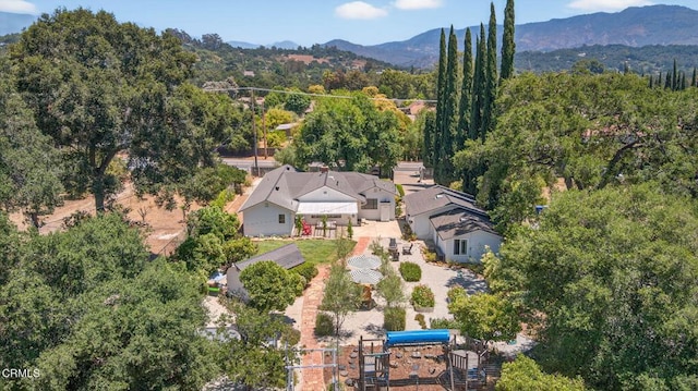 995 S La Luna Ave, Ojai, CA 93023 - view from above of property with mountains