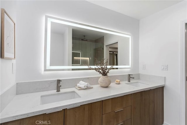 22608 Crespi St, Woodland Hills, CA 91364 - bathroom with double vanity and walk in shower