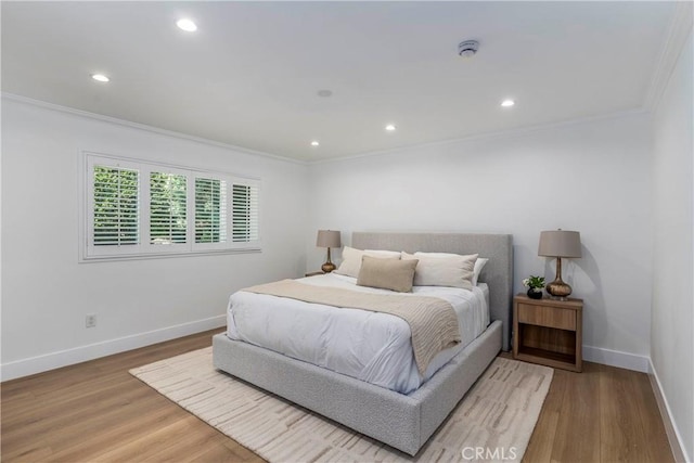 22608 Crespi St, Woodland Hills, CA 91364 - bedroom with crown molding, wood finished floors, and recessed lighting