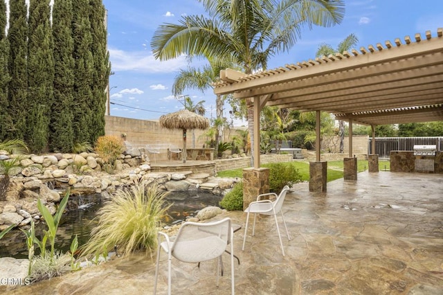 1531 Daphne Ave, Ventura, CA 93004 - fenced backyard with a patio and a pergola