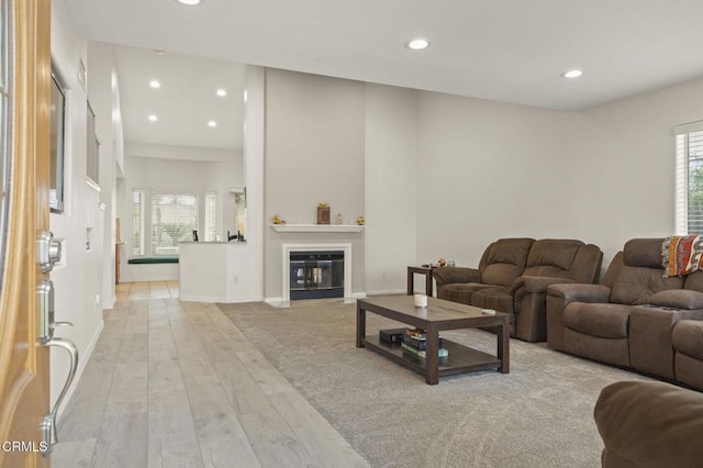1531 Daphne Ave, Ventura, CA 93004 - living room featuring recessed lighting, light wood finished floors, and a glass covered fireplace