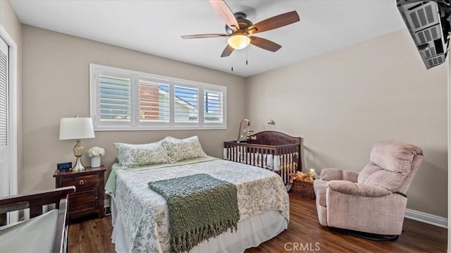 1052 Golden Rain St, Upland, CA 91786 - bedroom with dark wood finished floors, a closet, and a ceiling fan