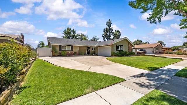 1052 Golden Rain St, Upland, CA 91786 - ranch-style home with driveway, a garage, a front yard, and stucco siding