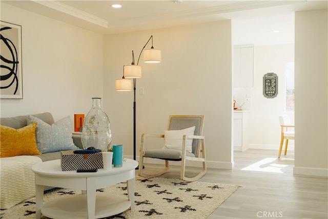 722 W Cully Dr, Orange, CA 92865 - living area featuring wood finished floors, recessed lighting, and ornamental molding