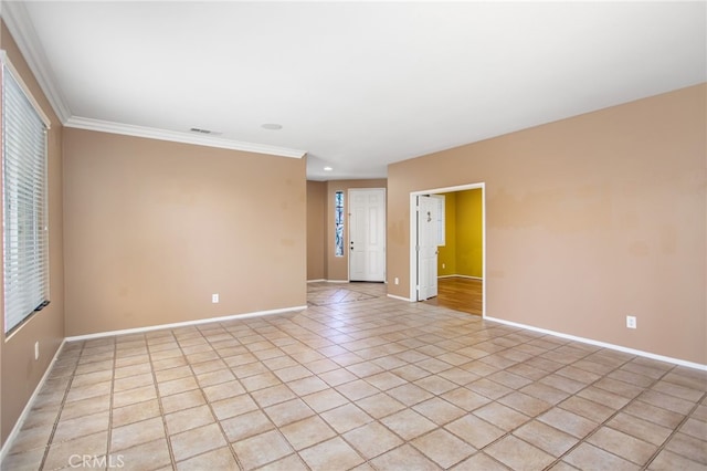 31241 Casera Ct, Menifee, CA 92584 - empty room featuring light tile patterned flooring, recessed lighting, and ornamental molding