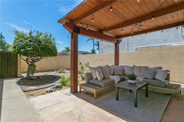 26551 Fresno Dr, Mission Viejo, CA 92691 - fenced backyard featuring outdoor lounge area and a patio