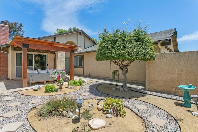 26551 Fresno Dr, Mission Viejo, CA 92691 - back of house featuring a patio area, an outdoor living space, and stucco siding
