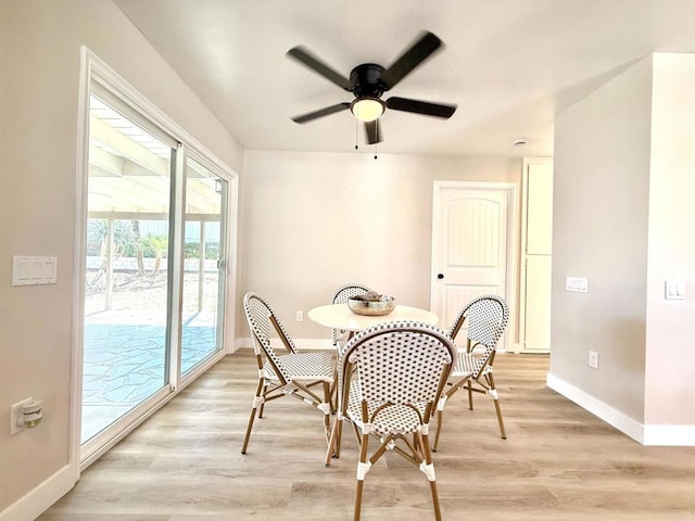 9944 Donner St, Santee, CA 92071 - dining area featuring light wood finished floors and a ceiling fan