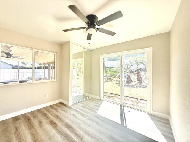 9944 Donner St, Santee, CA 92071 - spare room with a ceiling fan and wood finished floors