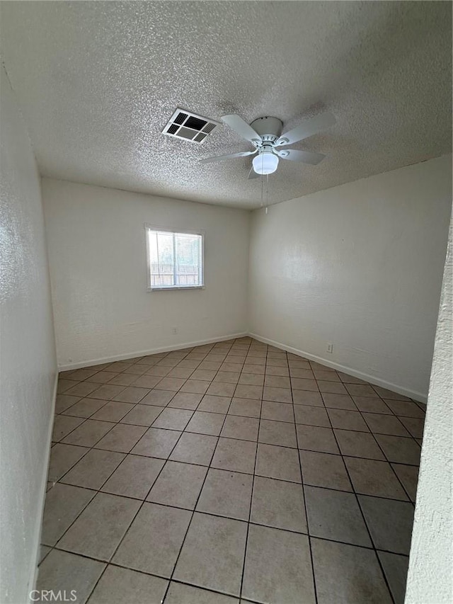 1032 W Coronado Ave, Ridgecrest, CA 93555 - spare room with a ceiling fan, light tile patterned flooring, and a textured ceiling