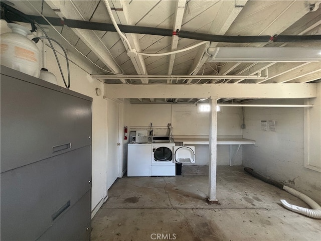 6233 Haviland Ave, Whittier, CA 90601 - unfinished below grade area featuring independent washer and dryer