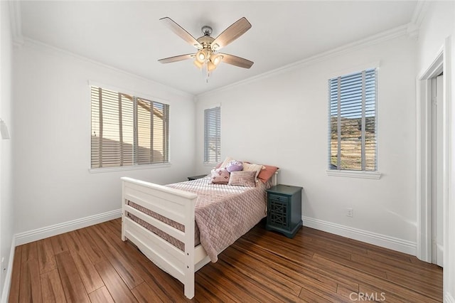 11905 Flicker Cv, Corona, CA 92883 - bedroom with crown molding, wood finished floors, and ceiling fan