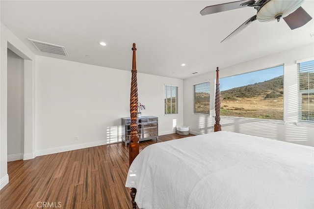 11905 Flicker Cv, Corona, CA 92883 - bedroom with wood finished floors, recessed lighting, and ceiling fan