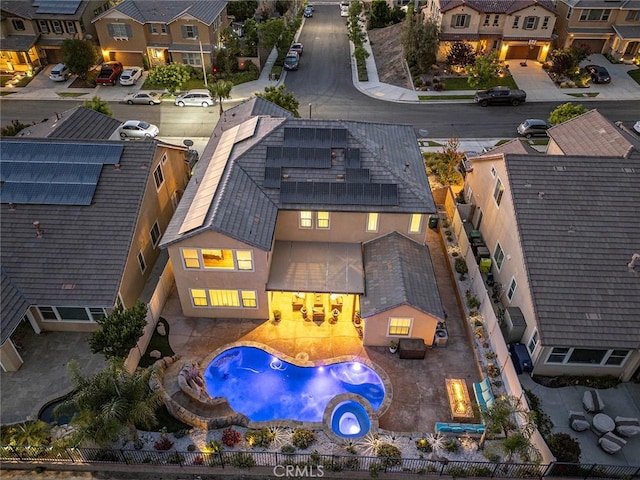 11905 Flicker Cv, Corona, CA 92883 - aerial view of residential area featuring a pool area