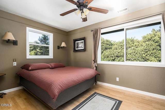 3041 Fairlea Rd, Santa Ynez, CA 93460 - bedroom with light wood-style floors and ceiling fan