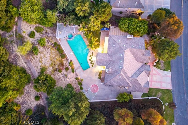 2832 Oak Knoll Dr, Diamond Bar, CA 91765 - aerial view of property and surrounding area featuring a pool